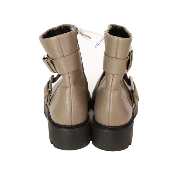 NORDSTROM Macombs Water Resistant Leather Moto Boot 5.5 M Taupe Low Heel A5 - Picture 4 of 5